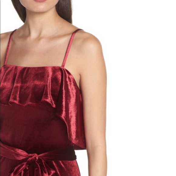 ♥️ Avec Les Filles Cropped Velvet Wine Jumpsuit ♥️ - Picture 4 of 10